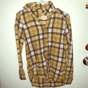 American Eagle yellow flannel size XS